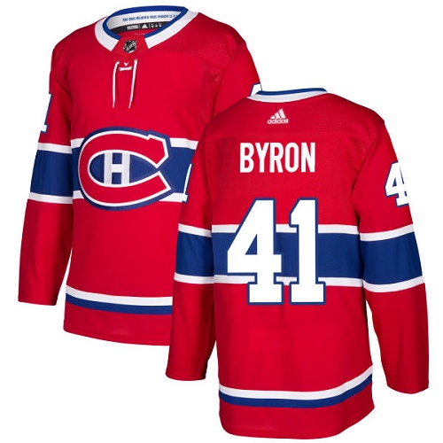 Adidas Men Montreal Canadiens 41 Paul Byron Red Home Authentic Stitched NHL Jersey